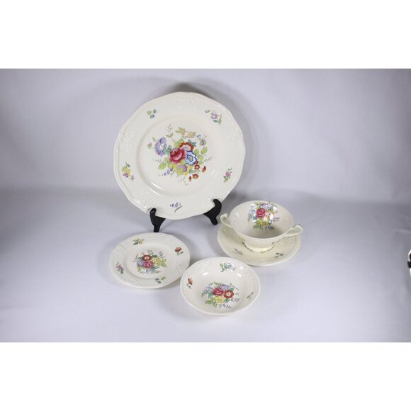 Vintage WWII 5 piece Minton England spring breakfast set for 1, English - Picture 2 of 8